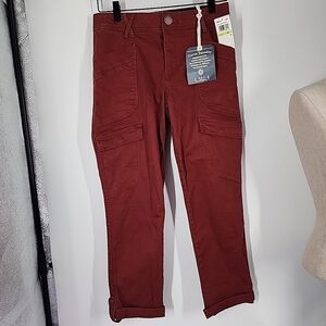 NEW Democracy Size 4P Petite Ab Solution  High Rise Roll Cuff Cargo Utility Pant